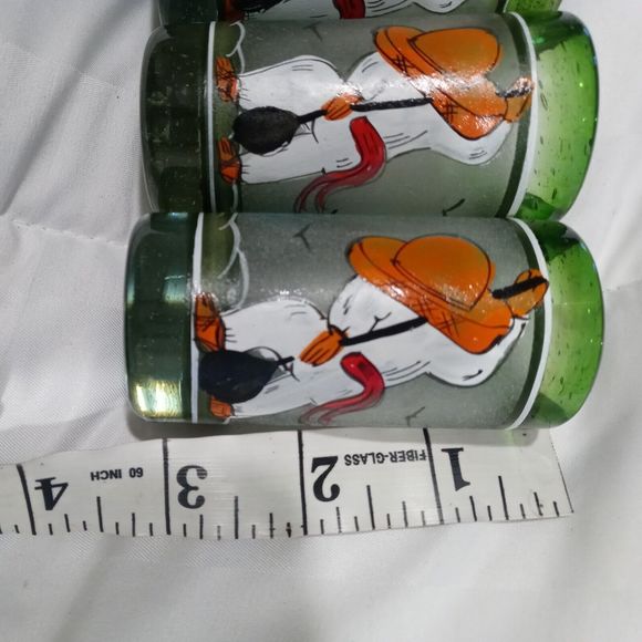 Set of 4 Hand blown Mexican hand painted shot Glasses - Picture 12 of 13